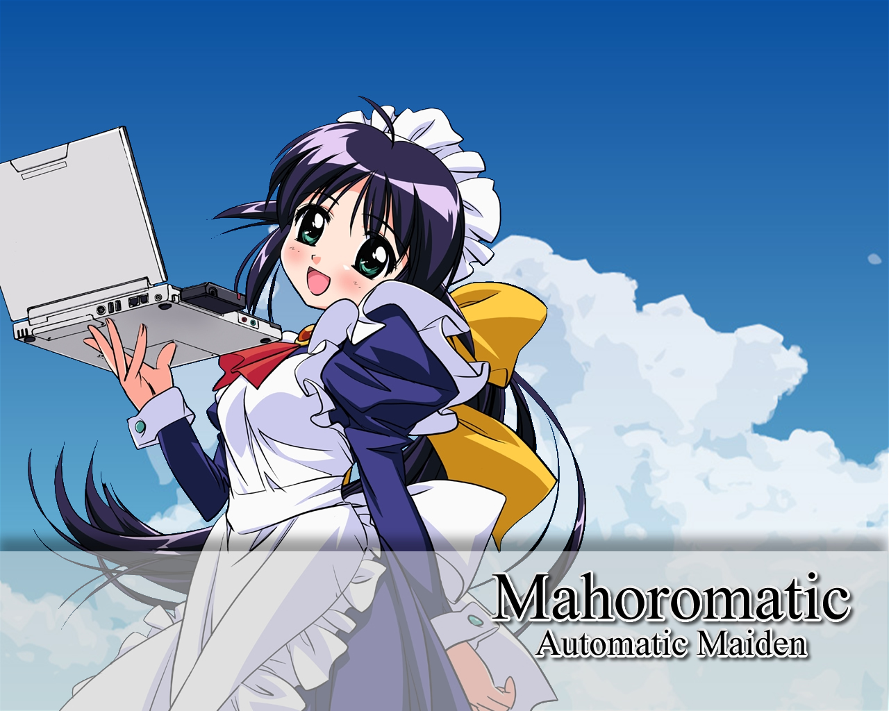 3d обои Махоро с ноутбуком, аниме Mahoromatic.Automatic maiden  техника # 82903