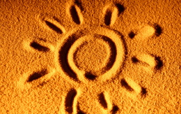 3d обои Солнце на песке  солнце