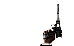 3d обои Пистолет - Эйфелева башня  город