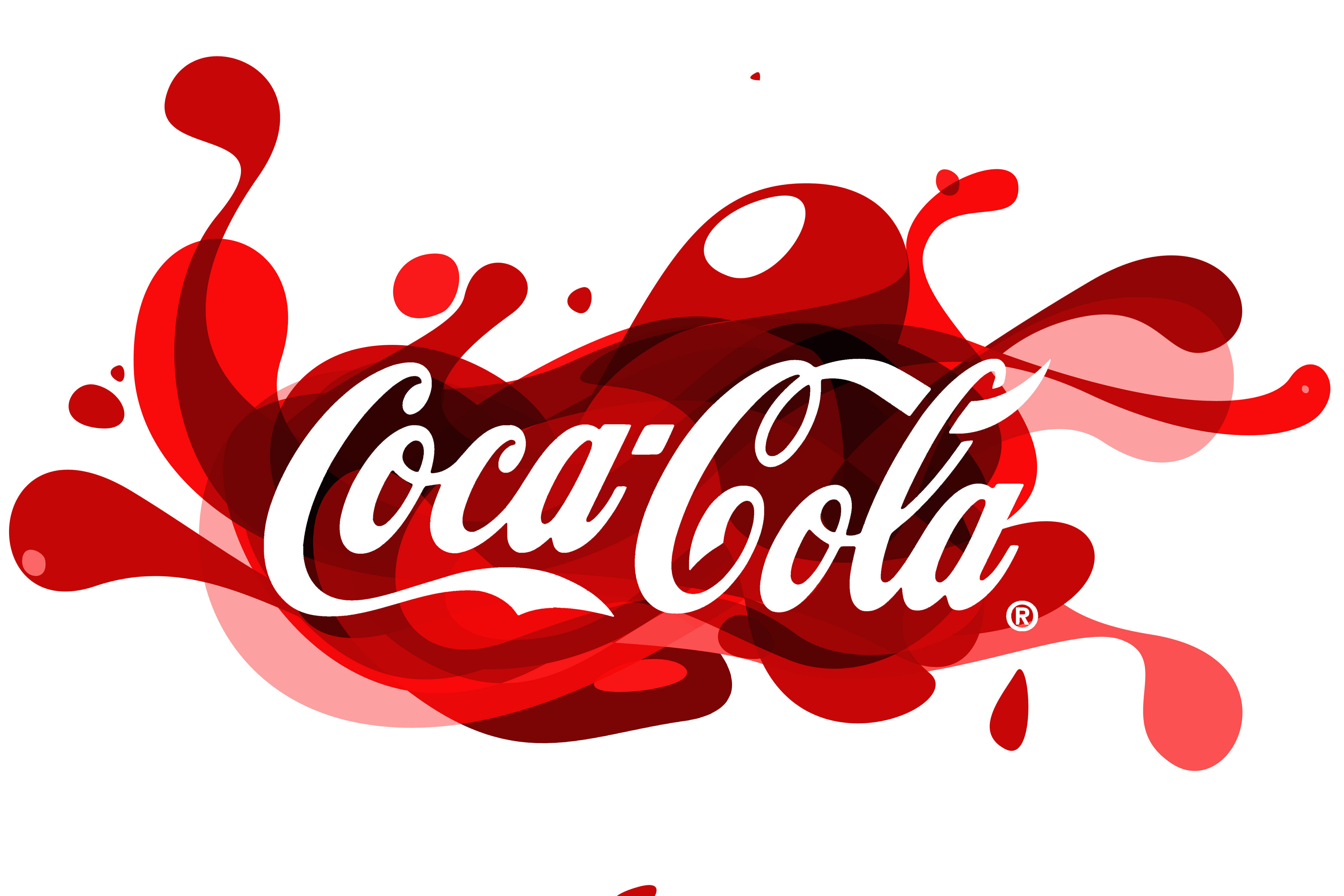 3d обои Нарисованный логотим Coca cola / Кока кола  бренд # 20992