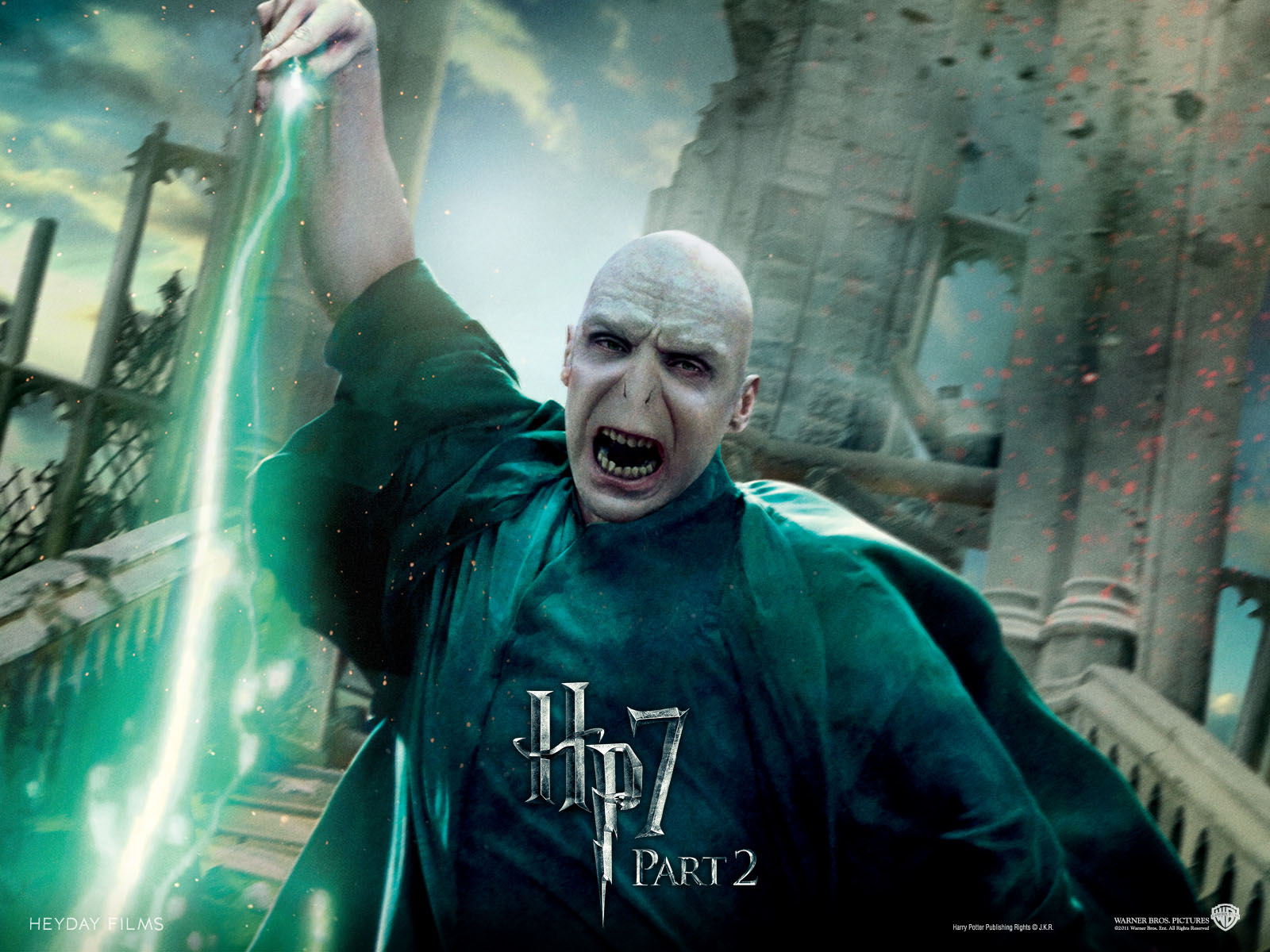 3d обои Волан Де Морт кинулся в атаку, фильм Гарри Поттер и Дары смерти: Часть 2 (HP Part 2)  магия # 51986