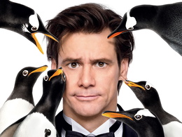 3d обои Джим Керри в окружении пингвинов, фильм Пингвины мистера Поппера  известные люди