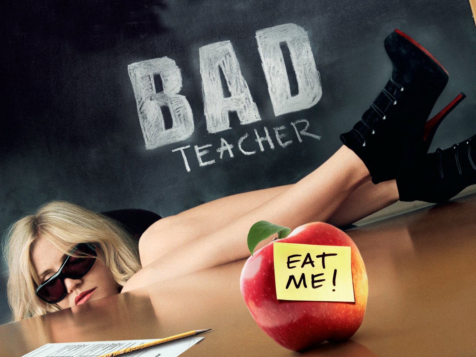 3d обои Фильм Очень плохая училка / Bad teacher, в главной роли Кэмерон Диаз (eat me!)  известные люди # 42088