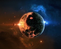 3d обои Планета в космосе  3d графика