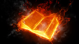 3d обои Огненная книга  огонь