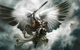 3d обои Ангел с мечом  ангелы