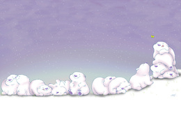3d обои Милые мишки  снег
