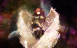 3d обои Ангел с огромными белыми крыльями  ангелы