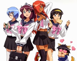 3d обои Девушки из аниме Подручный Бездарной Луизы в японской школьной форме  1280х1024