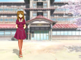 3d обои Нару Нарусегава на фоне рёкана, аниме Любовь и Хина  аниме