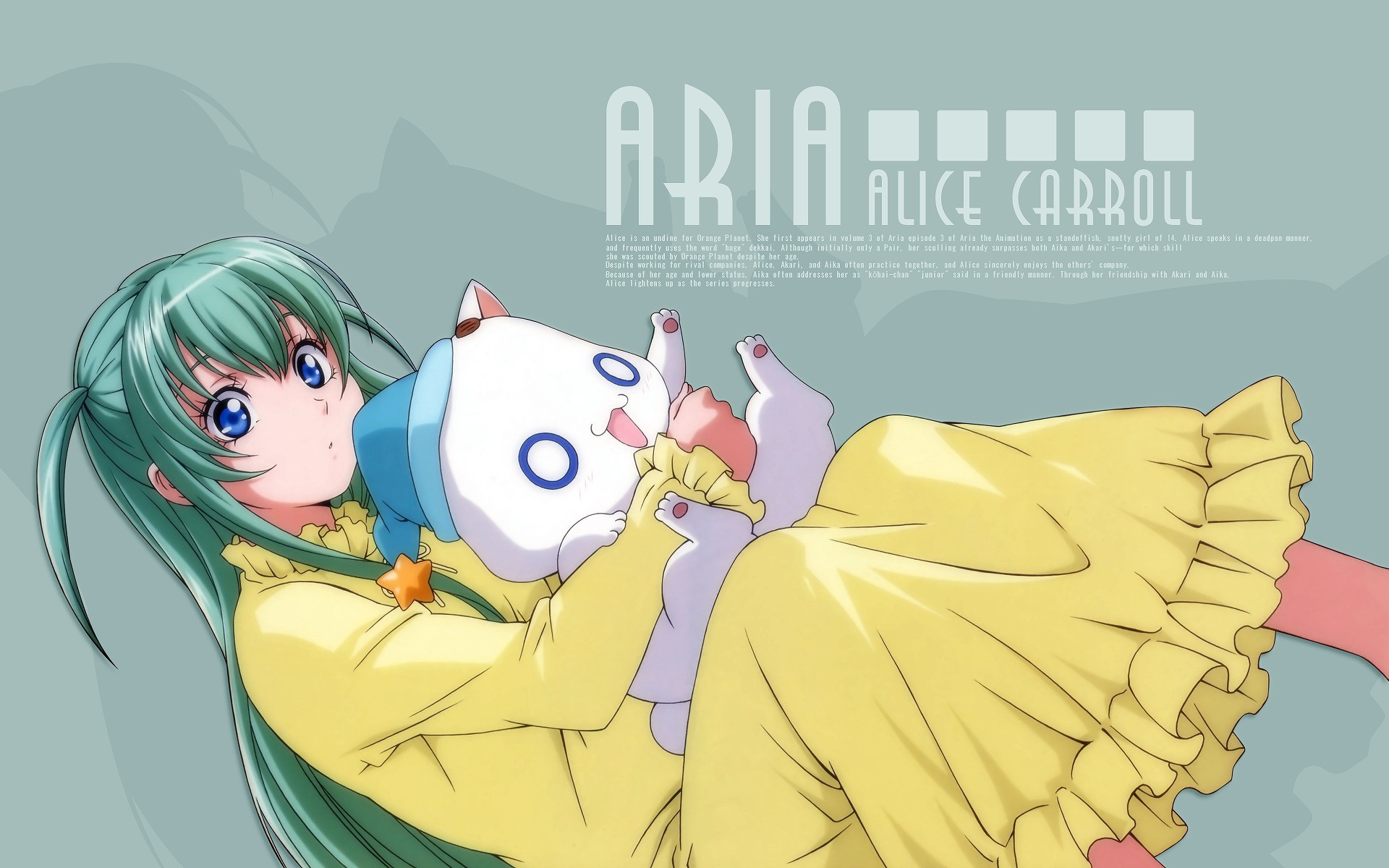 3d обои Alice Caroll с президентом Ария, аниме Aria  кошки # 45663