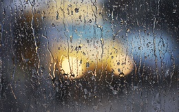 3d обои Капли дождя на стекле и огни  дождь
