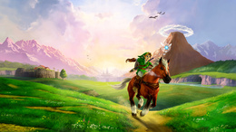 3d обои Эльф скачет на коне среди гор  лошади