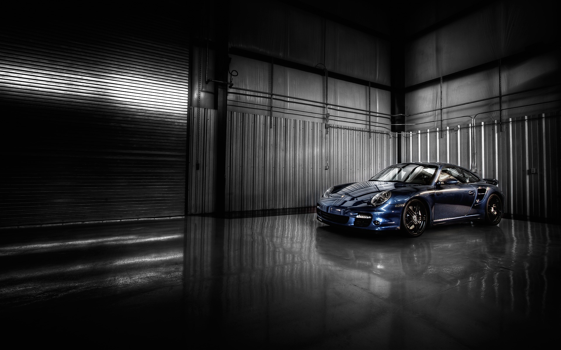 3d обои Porsche / Порше  черно-белые # 88621