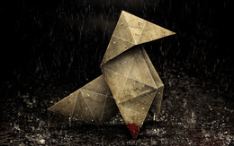 3d обои Игра heavy rain, оригами мокнут под дождём  макро