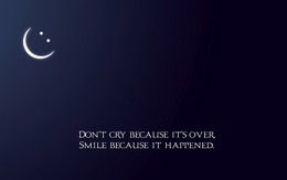 3d обои Dont cry because its over smile because it happened  фразы