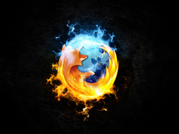 3d обои Стилизованный логотип Mozilla Firefox  лисы