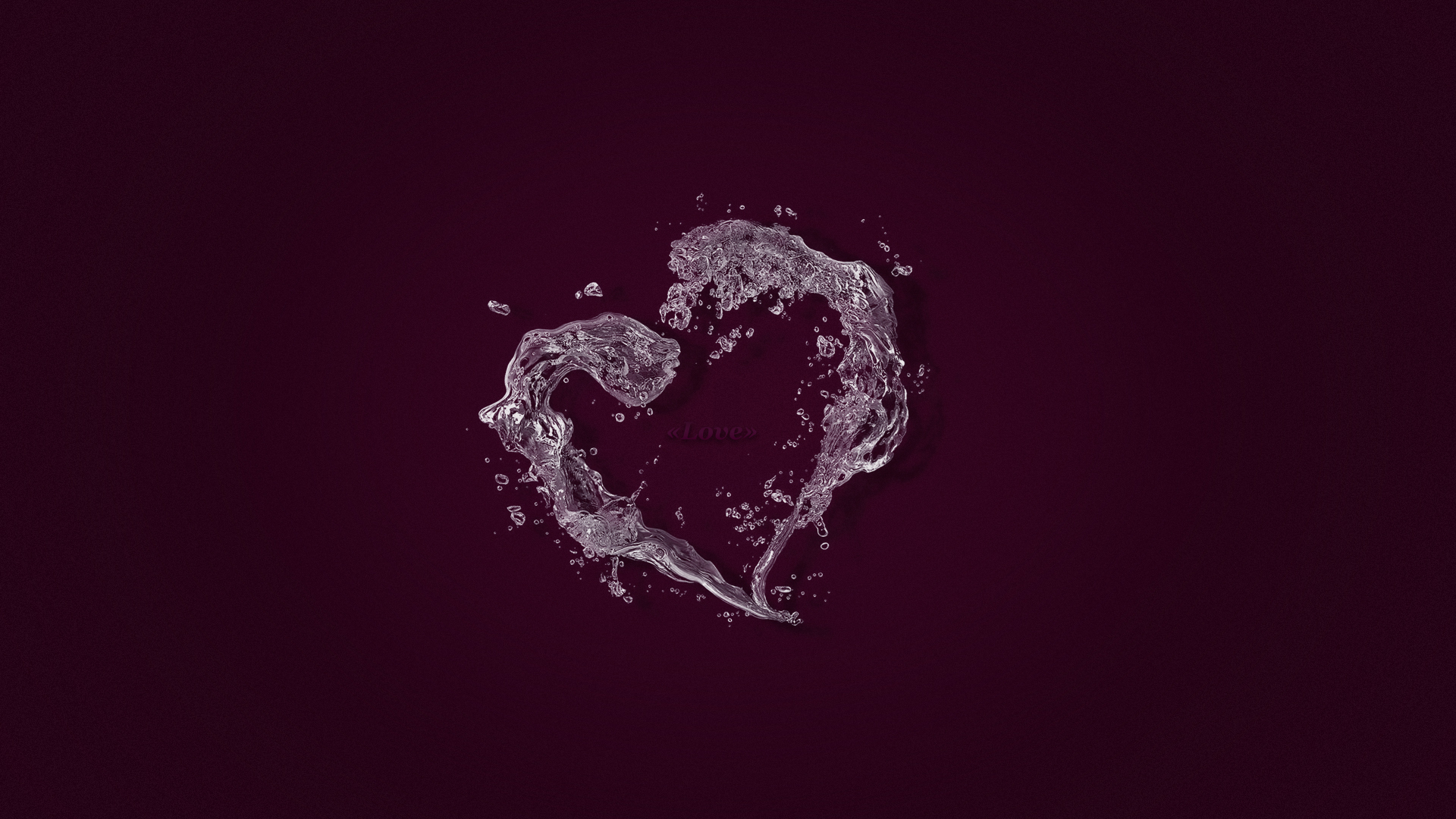 3d обои Сердечко из всплесков воды (Love)  ретушь # 76399