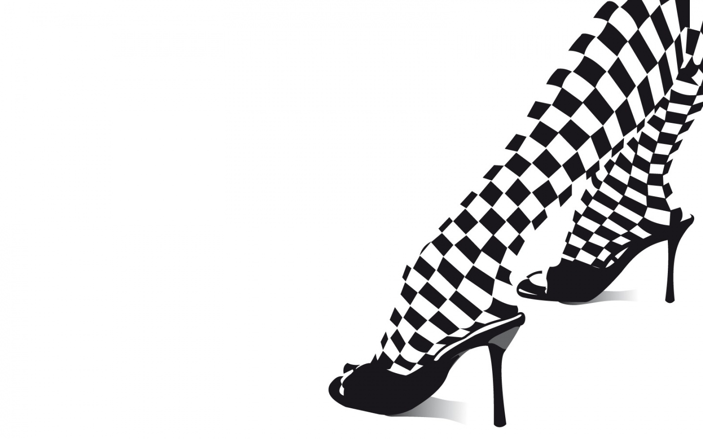 3d обои Шахматные колготки на ногах  черно-белые # 88605
