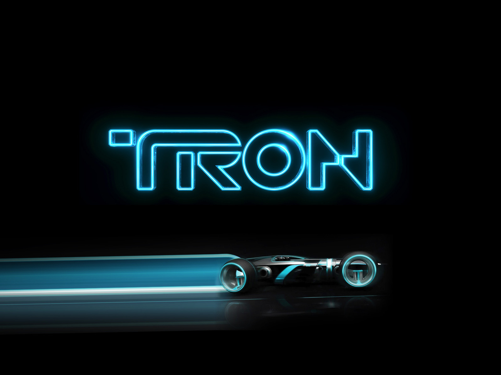 3d обои Скоростная машинка с неоновой подсветкой из фильма Трон / Tron  авто # 18776