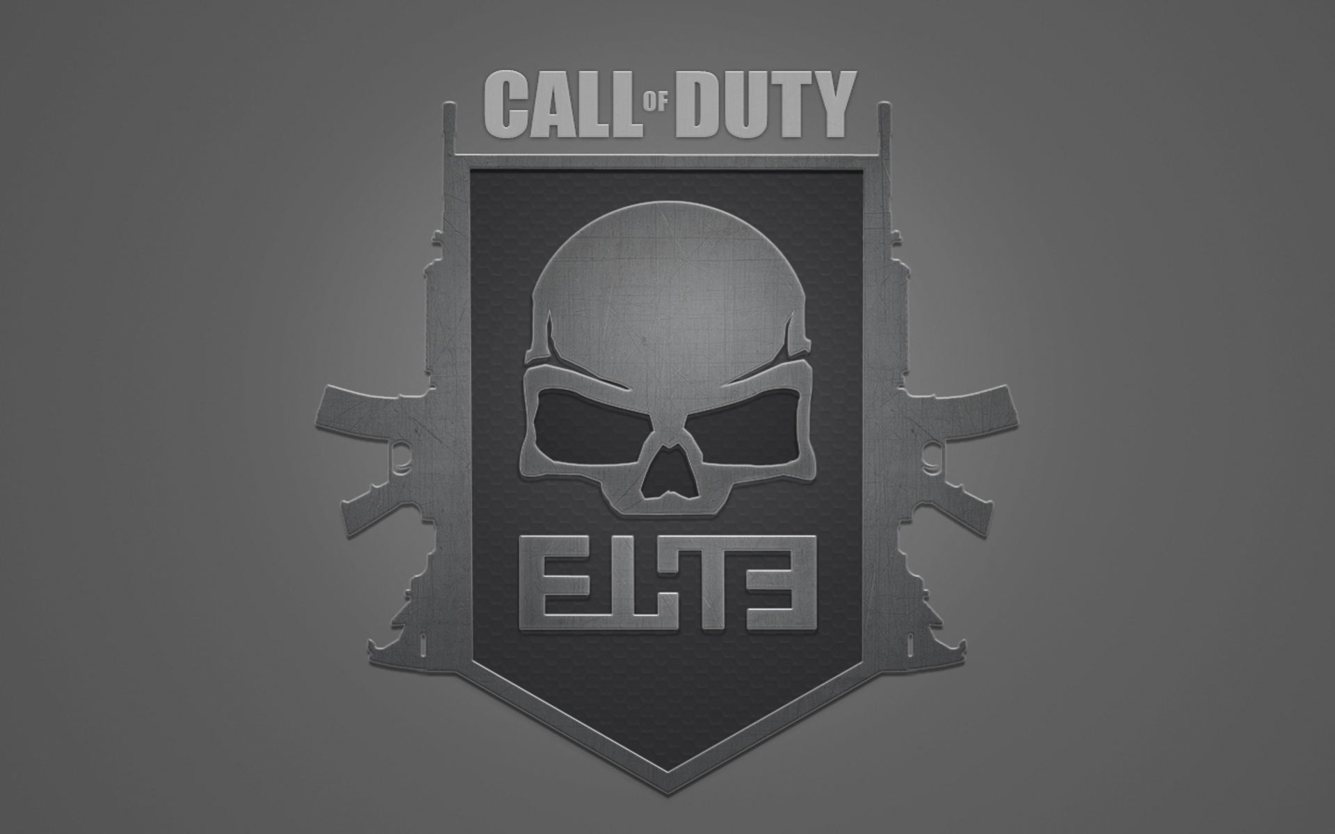 3d обои Для компьютерной игры Call od Duty ELITE череп вокруг которого автоматы Калашникова  игры # 41647