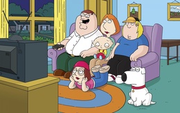 3d обои Семья Гриффинов перед телевизором из мультфильма Гриффины / Family Guy  мужчины
