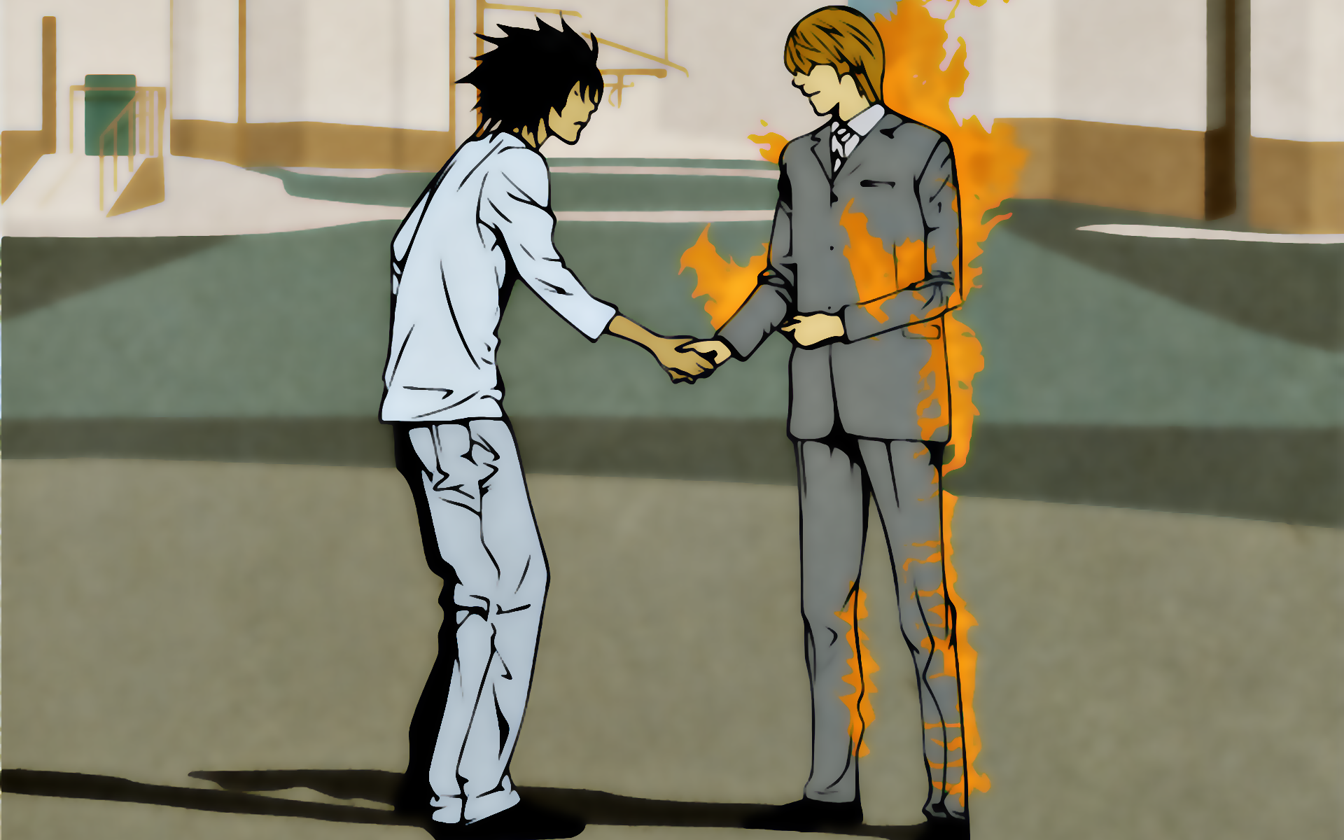 3d обои Аниме Death Note / Тетрадь смерти  огонь # 68048