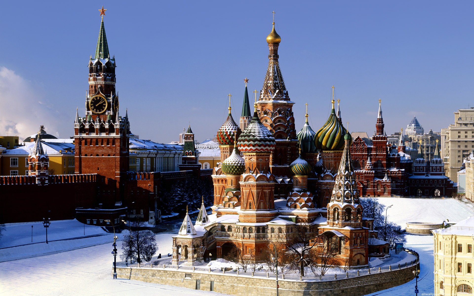 3d обои Москва. Кремль  снег # 80506
