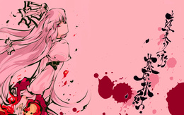 3d обои Аниме-девушка в розовом стиле  манга