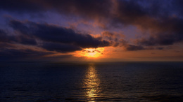 3d обои Море на закате  солнце