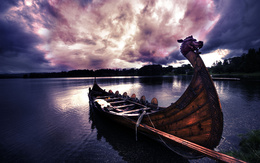 3d обои Лодка викингов  корабли