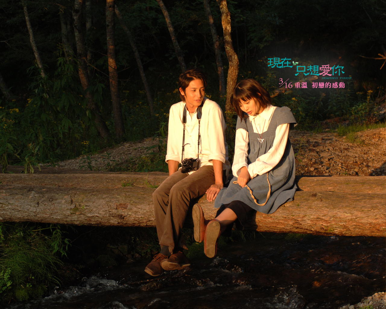 3d обои Макото и Сизуру, фильм Я просто люблю тебя / Tada, kimi wo aishiteru (Heavenly forest)  известные люди # 42063