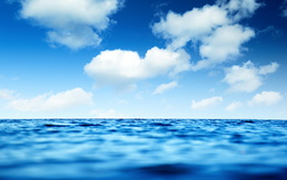 3d обои Красивый океан и голубое небо с облаками  море