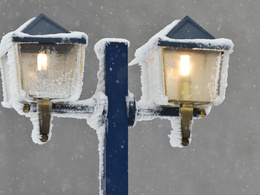 3d обои Заснеженный фонарь  снег