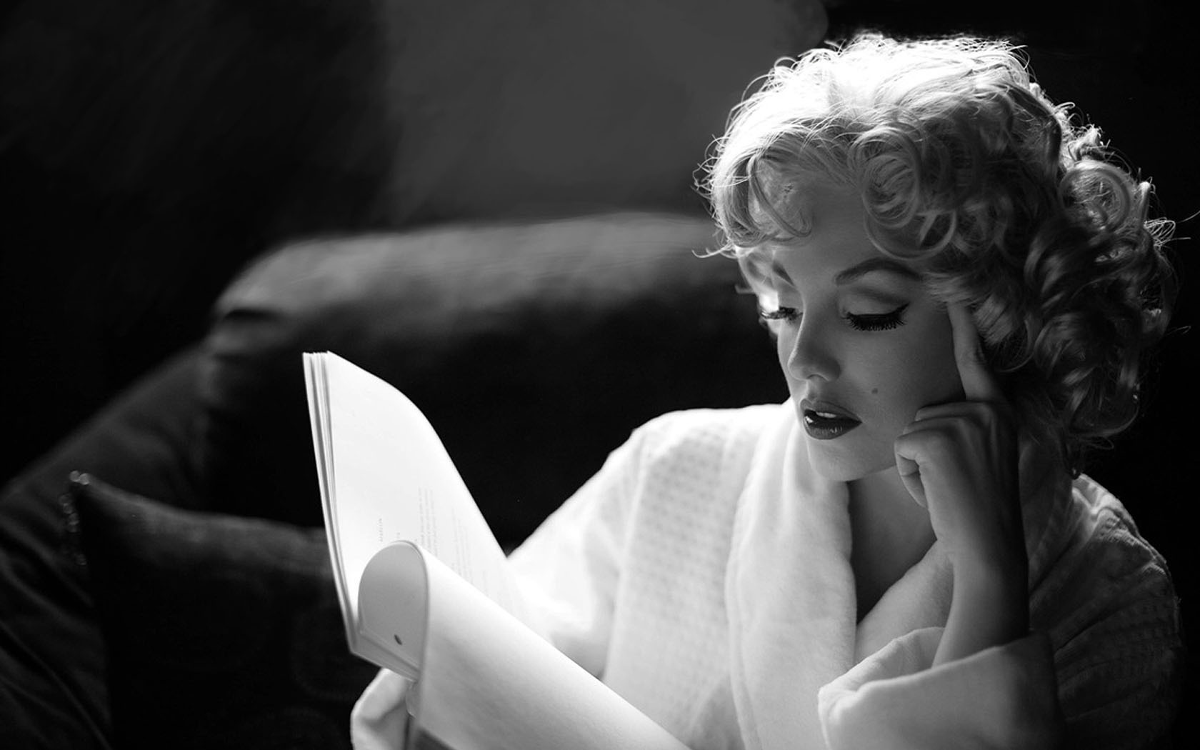 3d обои Marilyn Monroe / Мерлин Монро  черно-белые # 88558