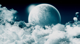 3d обои Луна и облака  луна