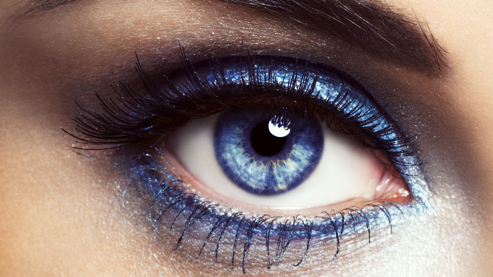 3d обои Голубой глаз с голубыми тенями  глаза # 23631