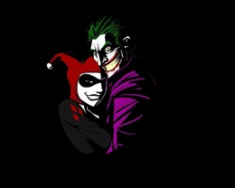 3d обои Хпрли Квинн и Джокер (Бэтмен)  любовь