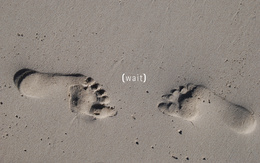 3d обои Следы ног на песке (Wait)  1920х1200