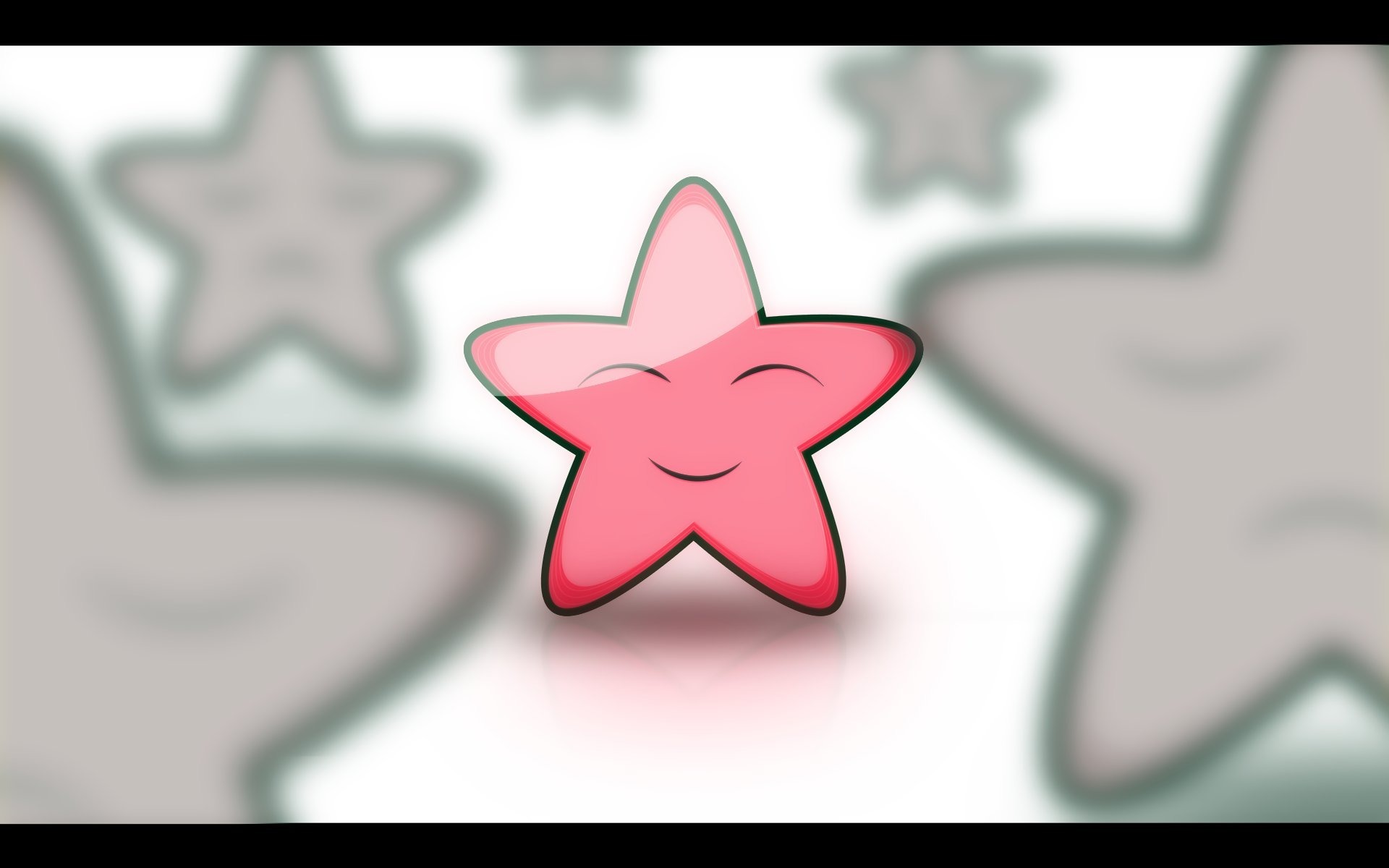 3d обои Розовая звезда улыбается  рисунки # 77091