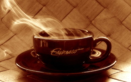 3d обои Горячий кофе экспрессо / Espresso  дым
