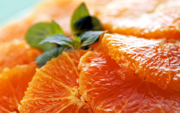 3d обои Нарезанный апельсин  еда