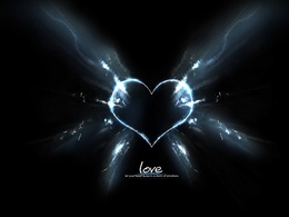 3d обои Святящийся контур сердца, сквозь который пробивается свет (Love let your heart burse in a storm of emotions)  фразы