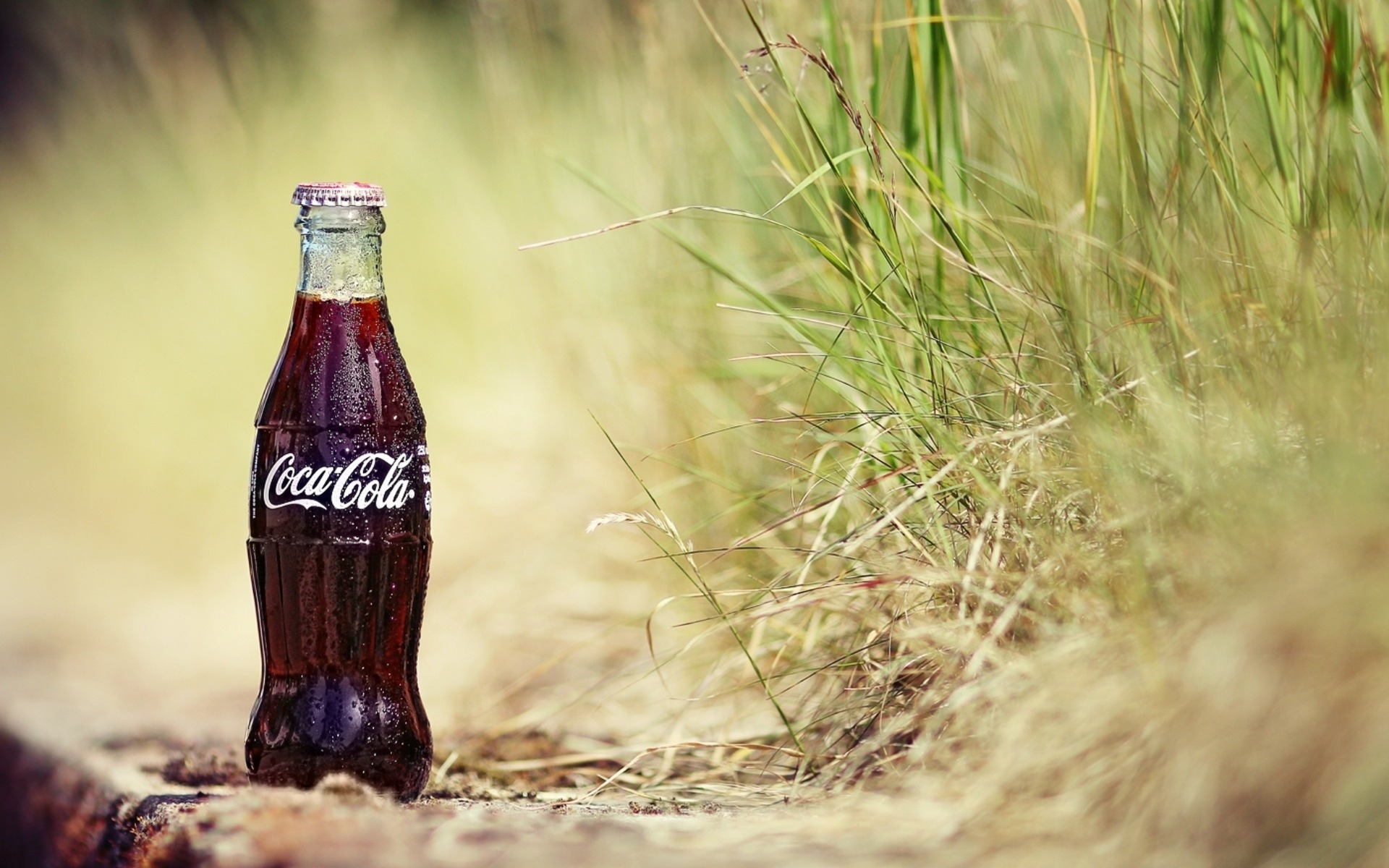 3d обои Бутылка запотевшей кока-колы / Coca-Cola  капли # 44101