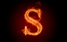 3d обои Горящая буква S  огонь