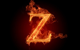 3d обои Горящая буква Z  огонь