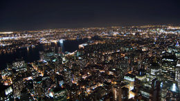3d обои Огни Нью-Йорка ночью, tilt-shift эффект  город