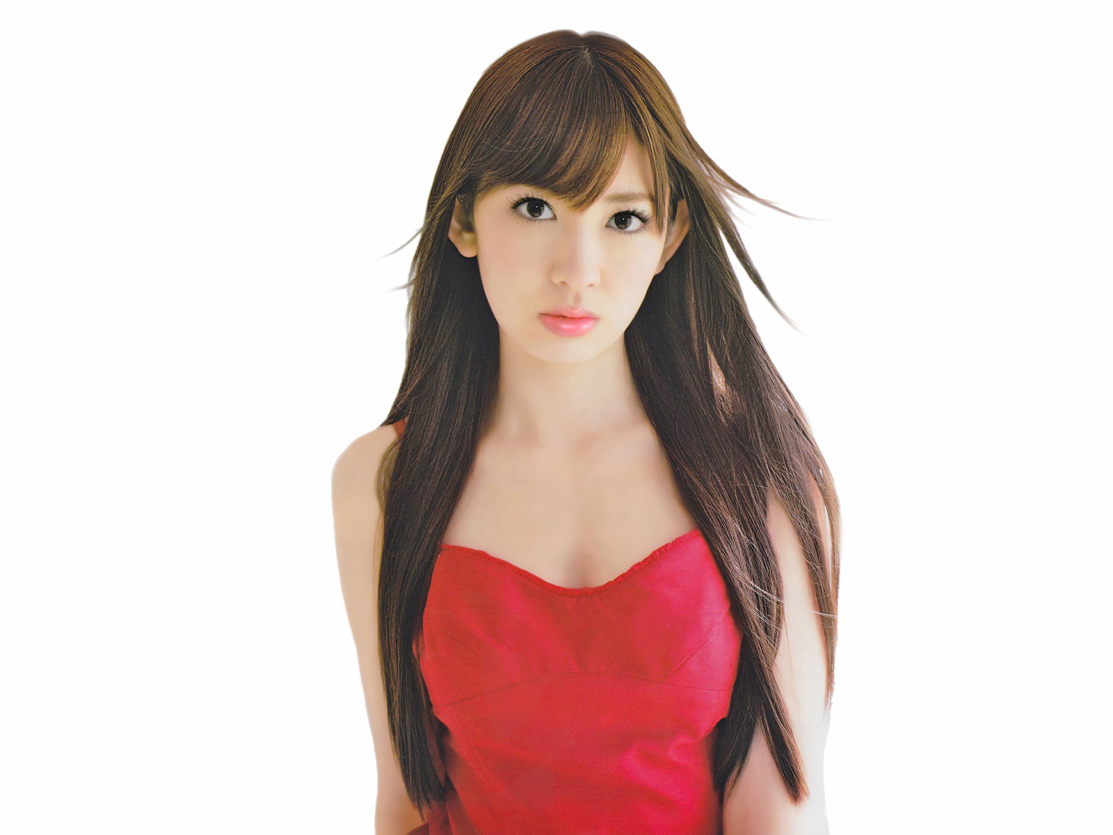 3d обои Коджима Харуна / Kojima Haruna в красном платье  известные люди # 41935