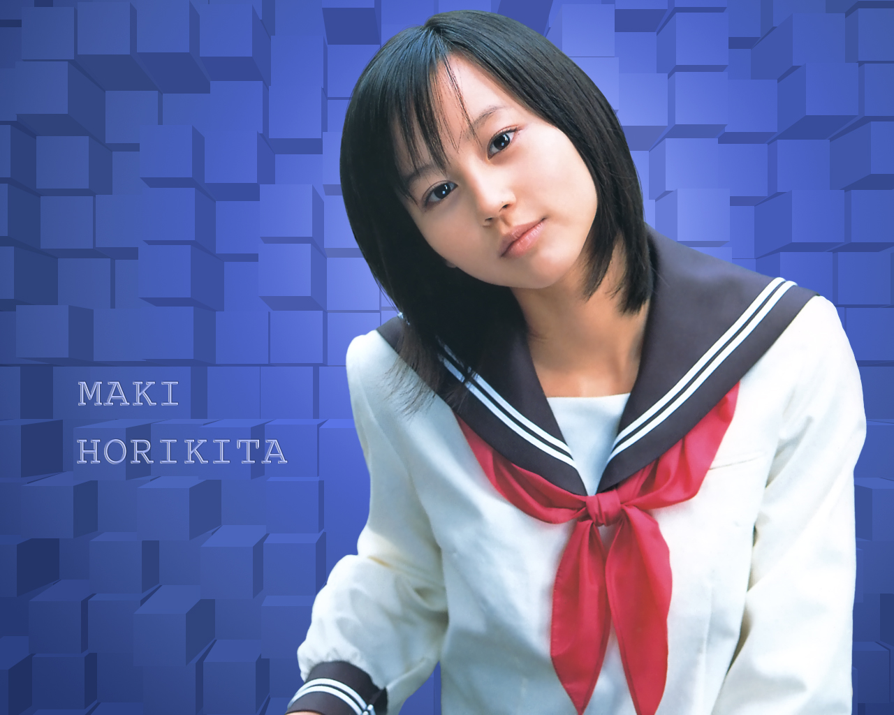3d обои Хорикита Маки / Horikita Maki в школьной форме  фразы # 83698