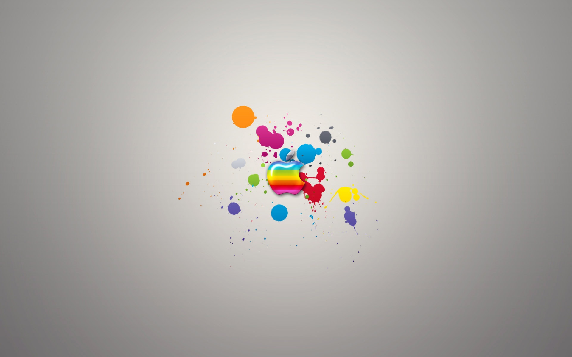 3d обои Разноцветный логотип фирмы Apple  позитив # 68567